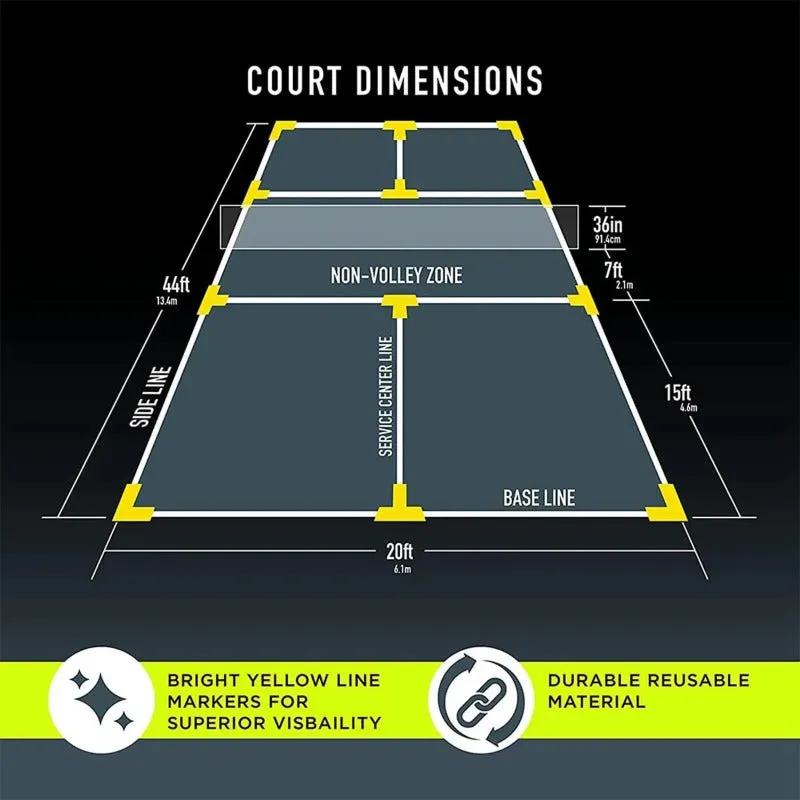 Portable Pickleball Court Spot Markers Marking Set