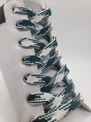 Premium Argyle Laces - Dark Teal and White