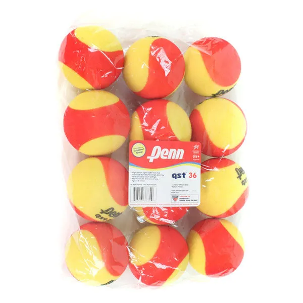 Qst 36 Foam Tennis Balls 12 Pack