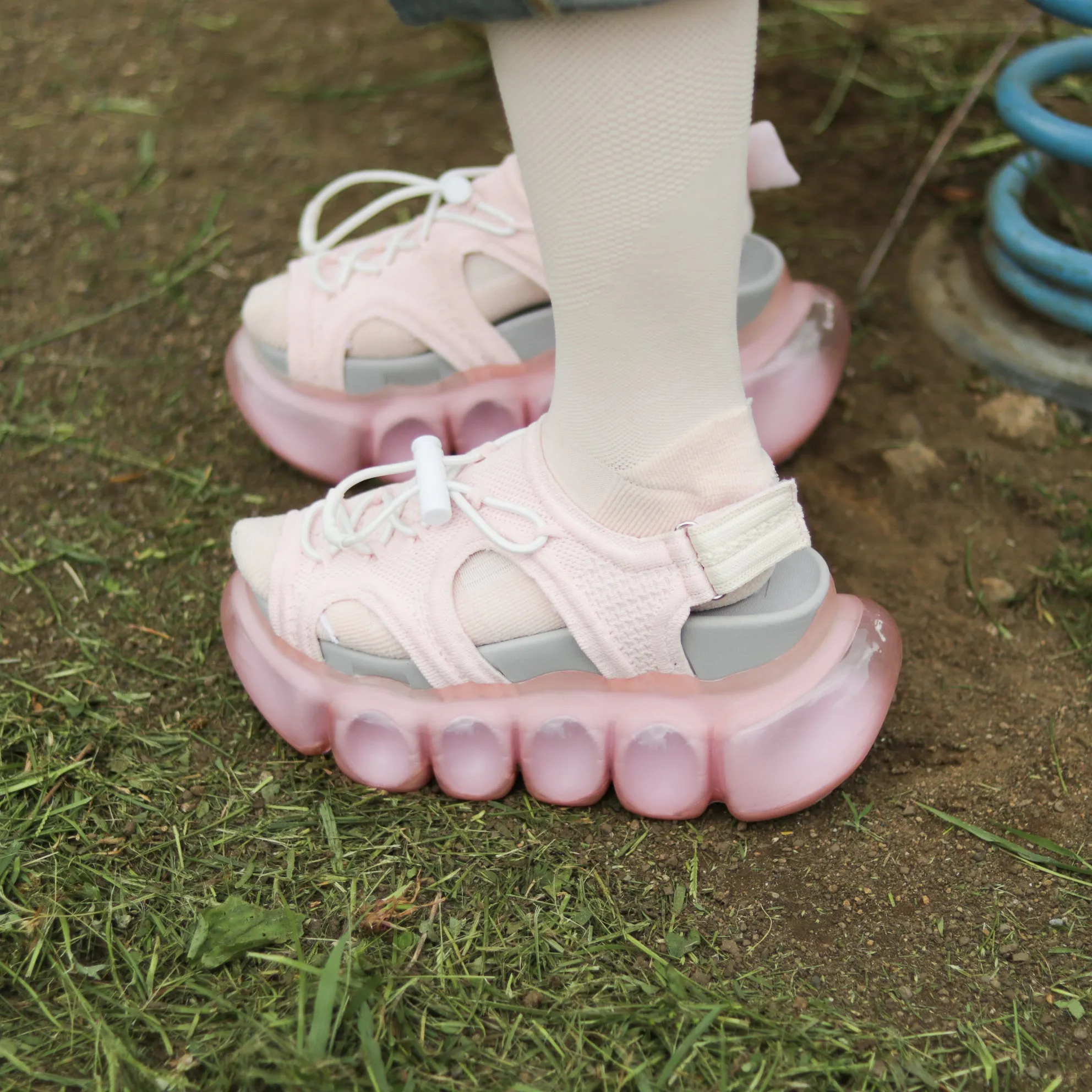 "Jewelry" Bubble Sandal / L.Pink