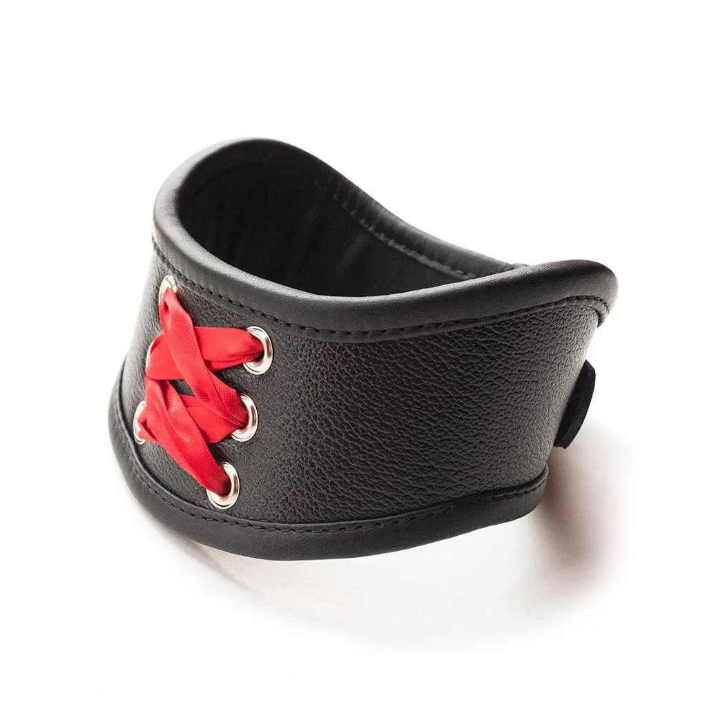 Red Laced Leather Posture Collar