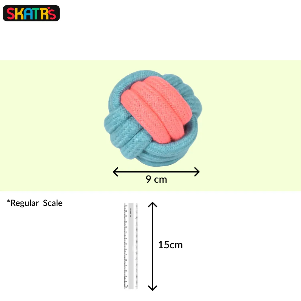 Skatrs 3 Bone Shaped, Knotted Ball with Handle and Ball Shaped Rope Chew Toy for Dogs and Cats Combo