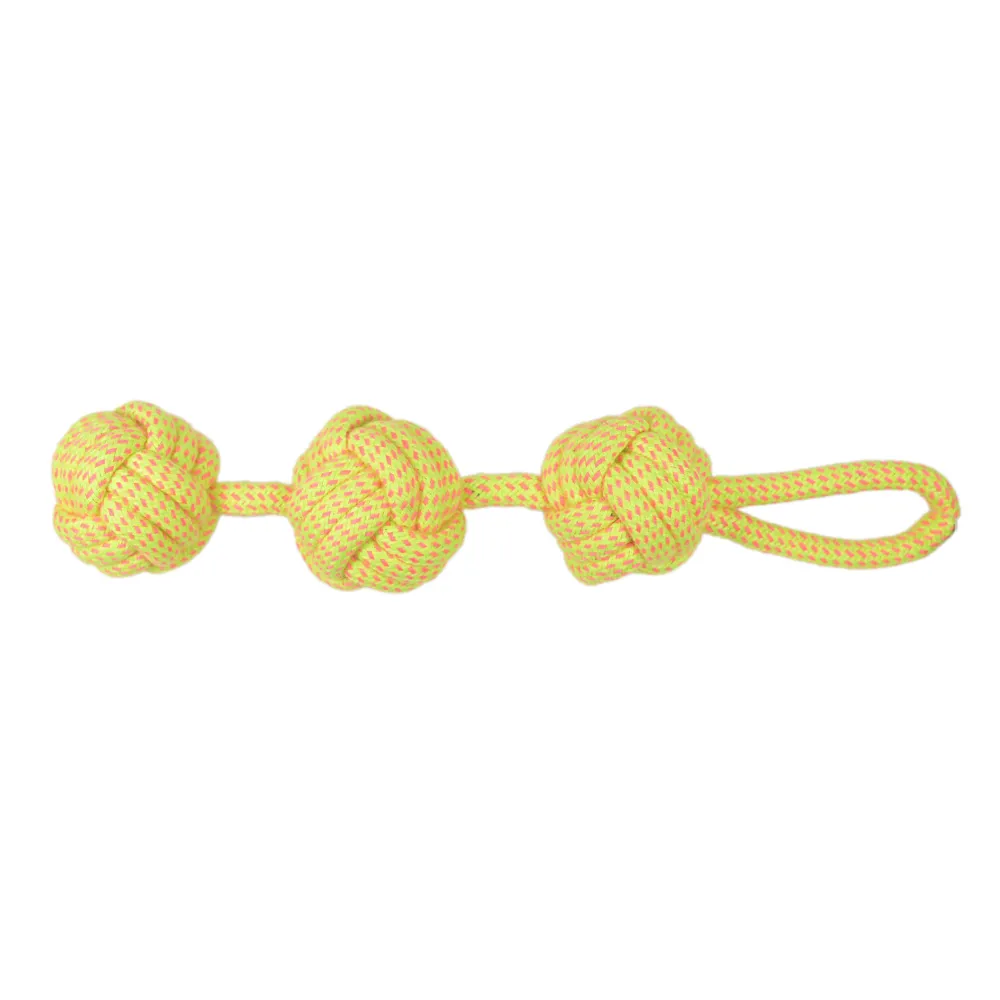 Skatrs 3 Bone Shaped, Knotted Ball with Handle and Ball Shaped Rope Chew Toy for Dogs and Cats Combo