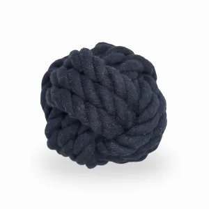 Skatrs Ball Shaped Twisted Rope Chew Toy for Dogs and Cats (Navy Blue)