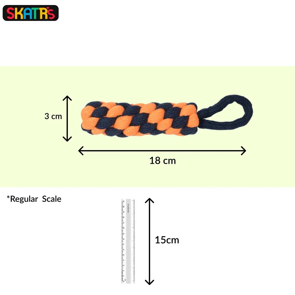 Skatrs Dummy Knotted Rope Chew Toy for Dogs and Cats (Blue/Orange)