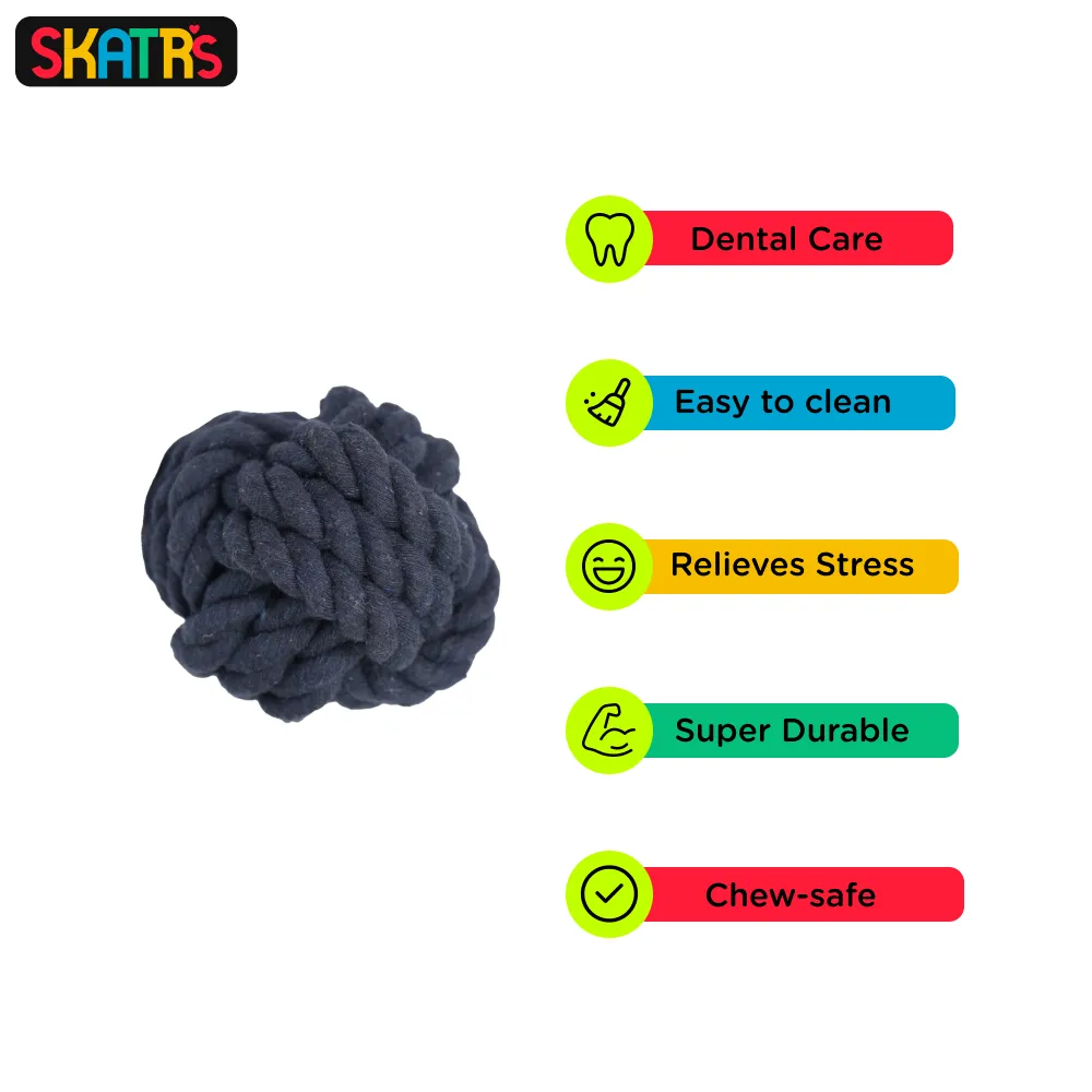 Skatrs Knotted Dummy, Knotted Ball, Dumbbell and Ball Shaped Rope Chew Toy for Dogs and Cats Combo