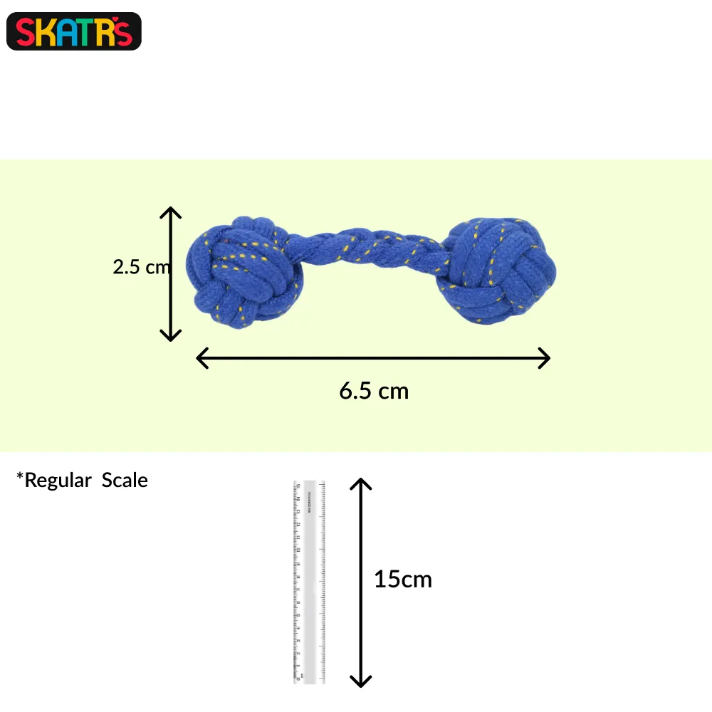 Skatrs Tennis Ball for Dogs and Dumbbell Shaped Rope Chew Toy for Dogs and Cats Combo