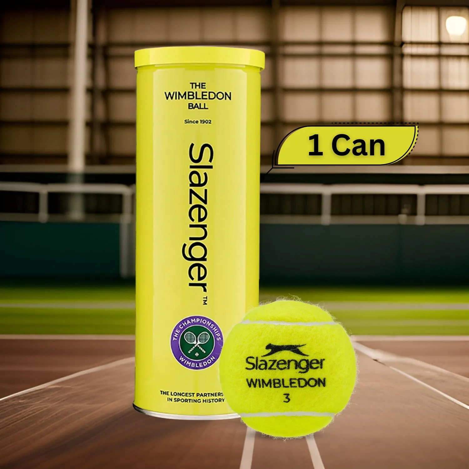 Slazenger Wimbledon Tennis Balls Can (1 Can)