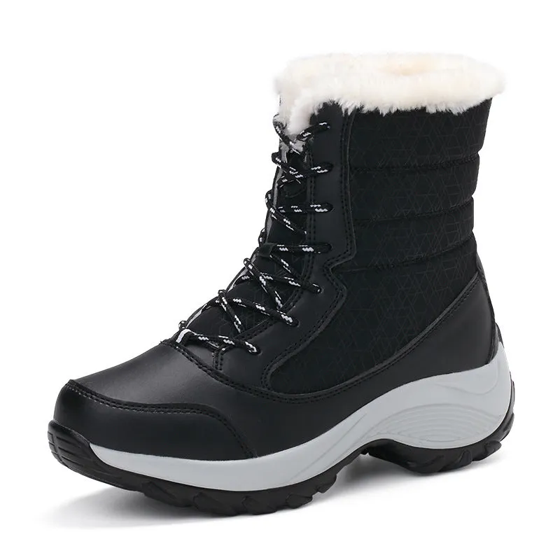 Snow Boots Female High To Help Waterproof Ladies Cotton Shoes Boots