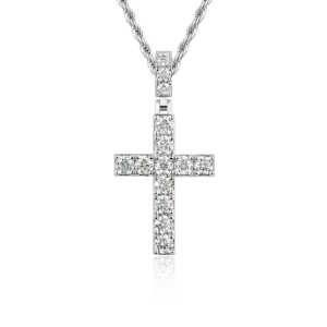 Solid Tennis Cross Pendant - Medium