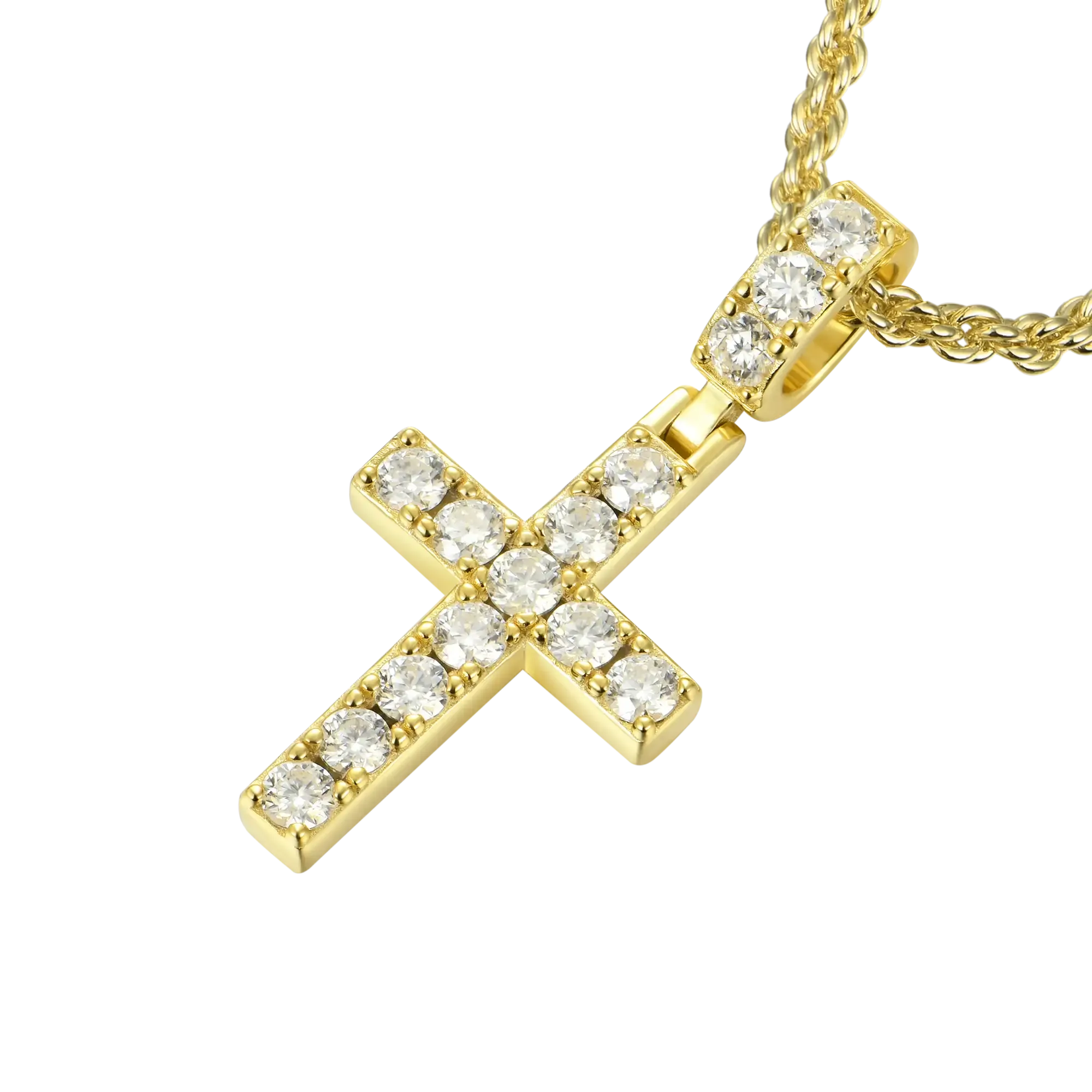 Solid Tennis Cross Pendant - Small