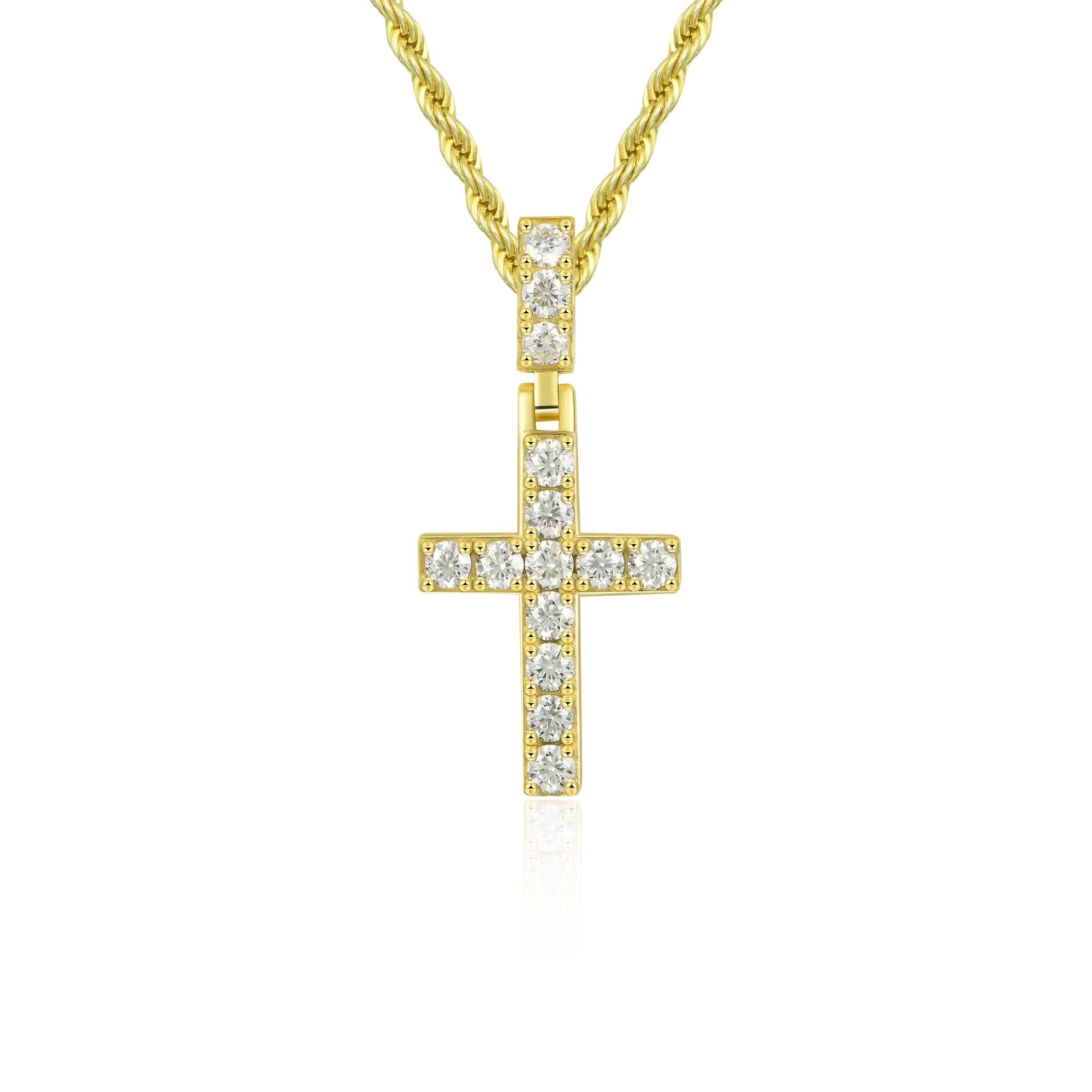 Solid Tennis Cross Pendant - Small