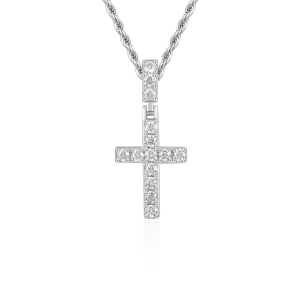 Solid Tennis Cross Pendant - Small