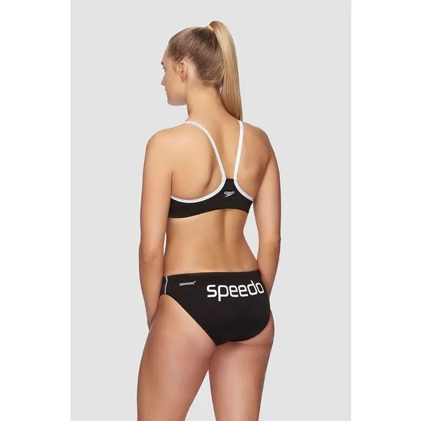 Speedo Womens Endurance  Crop Top - Black/White