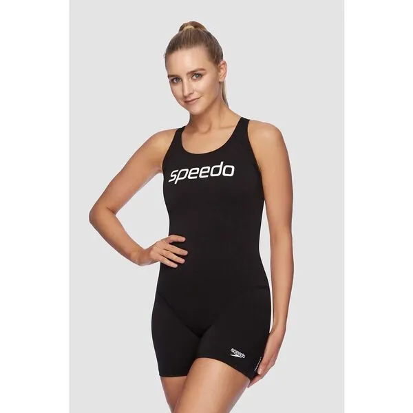 Speedo Womens Endurance  Leaderback Sport Legsuit - Black/White