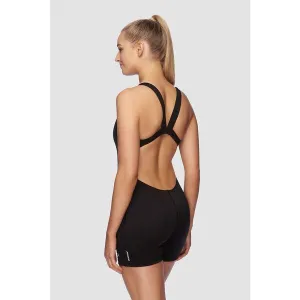 Speedo Womens Endurance  Leaderback Sport Legsuit - Black/White