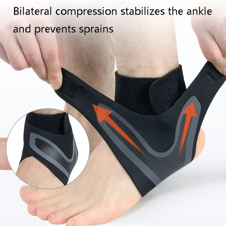 Sports Compression Anti-Sprain Ankle Guard Outdoor Basketball Football Climbing Protective Gear, Specification: S, Left Foot (Black Orange)