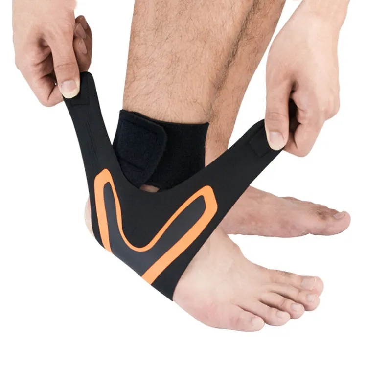 Sports Compression Anti-Sprain Ankle Guard Outdoor Basketball Football Climbing Protective Gear, Specification: S, Left Foot (Black Orange)