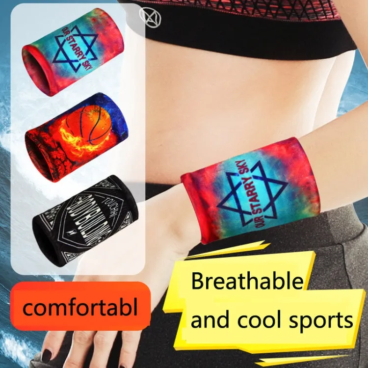 Sports Fitness Elastic Wristbands Absorbing Sweat Playing Ball Riding Wiping Sweat Cold Wristbands, Specification: M(Basketball)