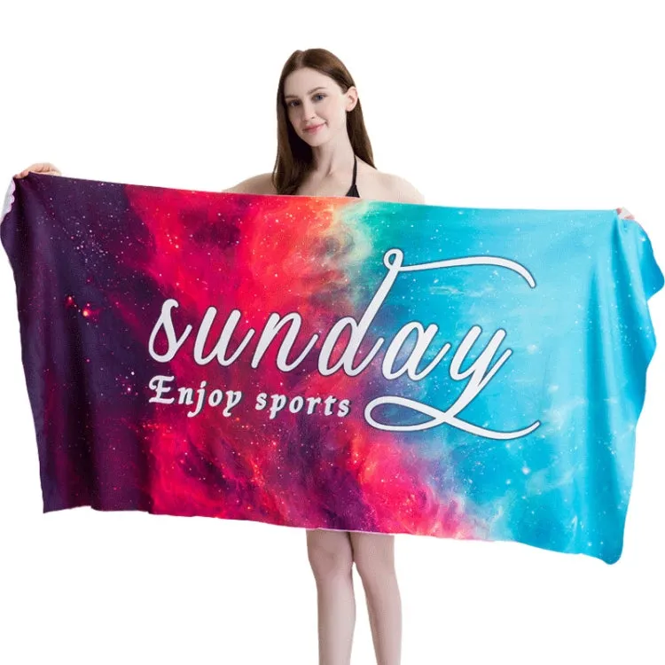 Sports Fitness Swimming Bath Towel Printed Double-Sided Velvet Absorbent Quick-Drying Beach Towel, Size: 155x80cm (Soft Flamingo)