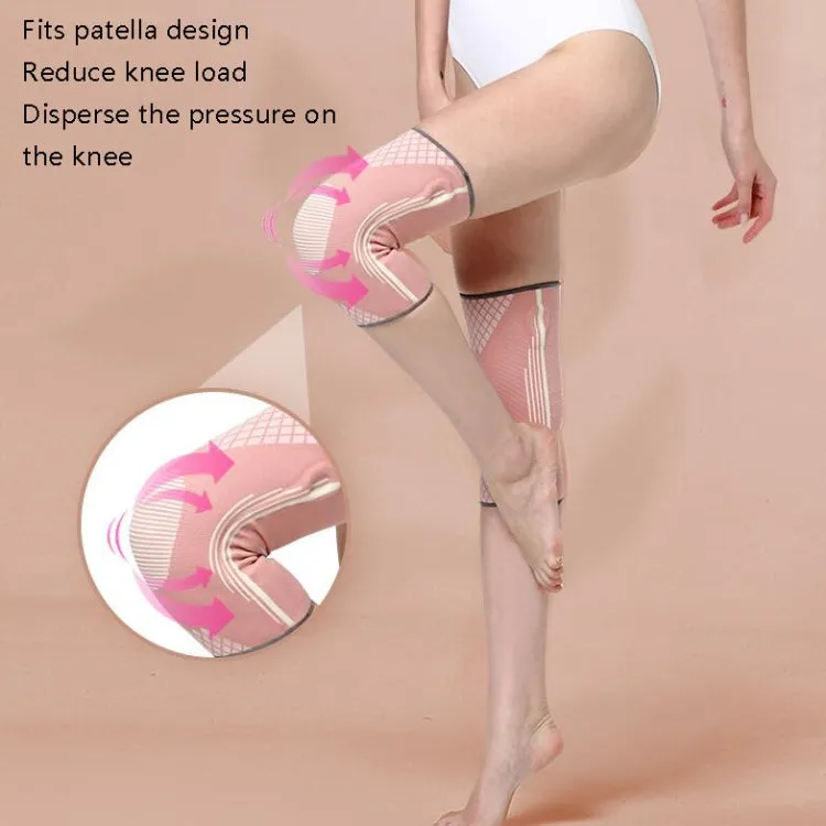 Sports Knee Pads Training Running Knee Thin Protective Cover, Specification: L(Pink Silicone Non-slip)