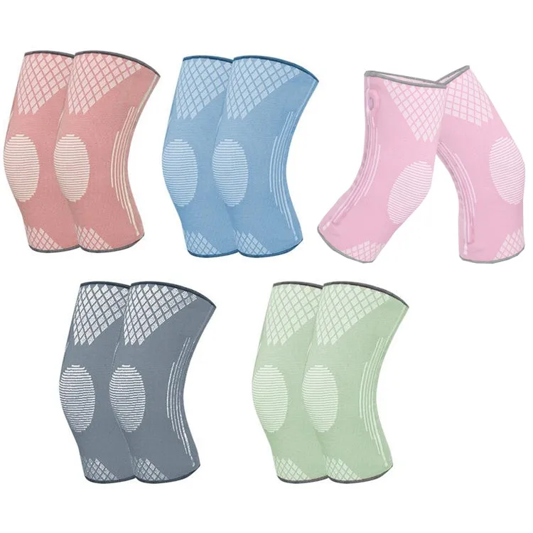 Sports Knee Pads Training Running Knee Thin Protective Cover, Specification: L(Pink Silicone Non-slip)