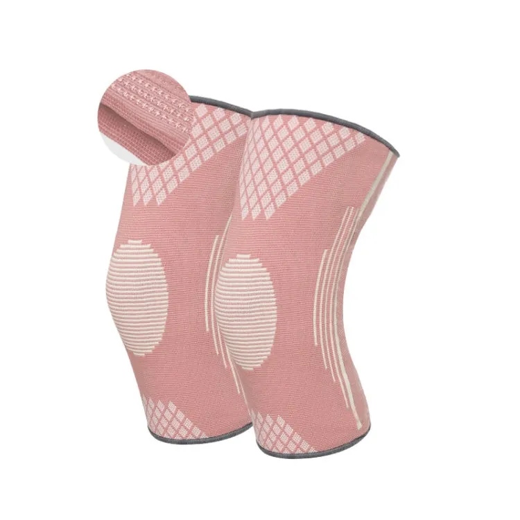 Sports Knee Pads Training Running Knee Thin Protective Cover, Specification: L(Pink Silicone Non-slip)