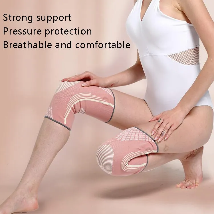 Sports Knee Pads Training Running Knee Thin Protective Cover, Specification: L(Pink Silicone Non-slip)