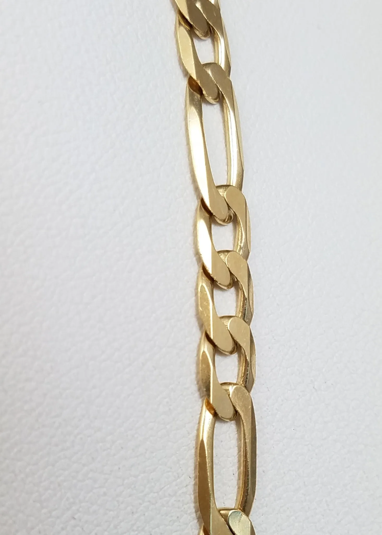 Sporty 20" Solid 10k Yellow Gold Figaro Link Chain Necklace Italy