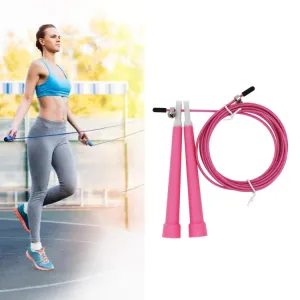 Steel Wire Skipping Skip Adjustable Fitness Jump Rope，Length: 3m(Megenta)