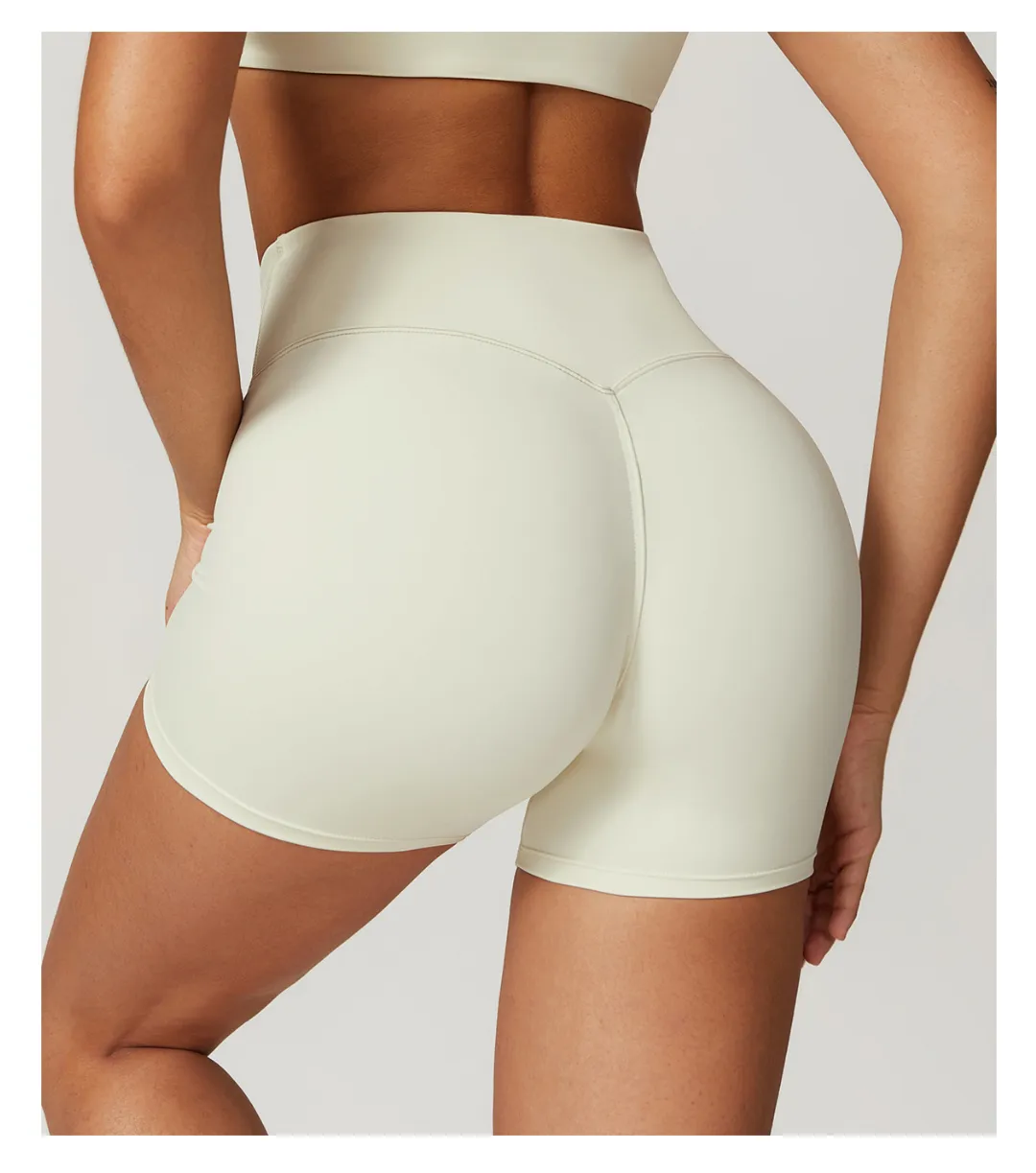 Sustainable Recycled Nude Feel Tight Yoga Shorts Outer Wear Running Workout Pants Cross High Waist Workout Shorts Women