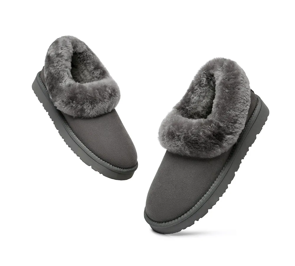 TARRAMARRA® UGG Slippers Women Sheepskin Wool Collar Clarrie