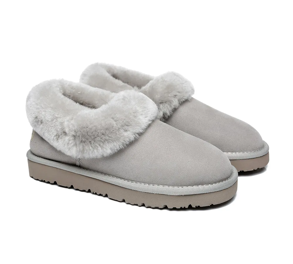 TARRAMARRA® UGG Slippers Women Sheepskin Wool Collar Clarrie