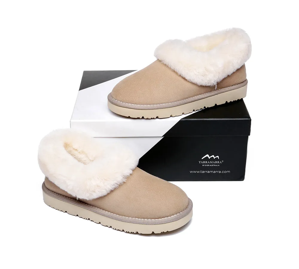 TARRAMARRA® UGG Slippers Women Sheepskin Wool Collar Clarrie