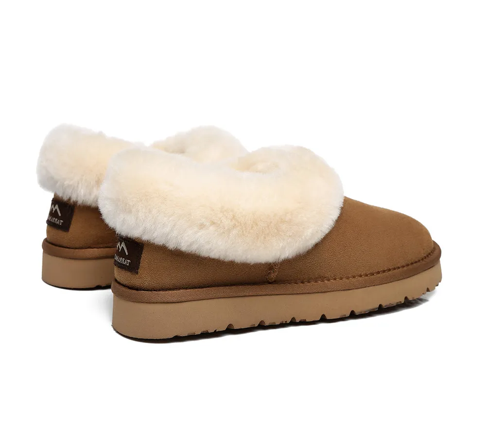 TARRAMARRA® UGG Slippers Women Sheepskin Wool Collar Clarrie