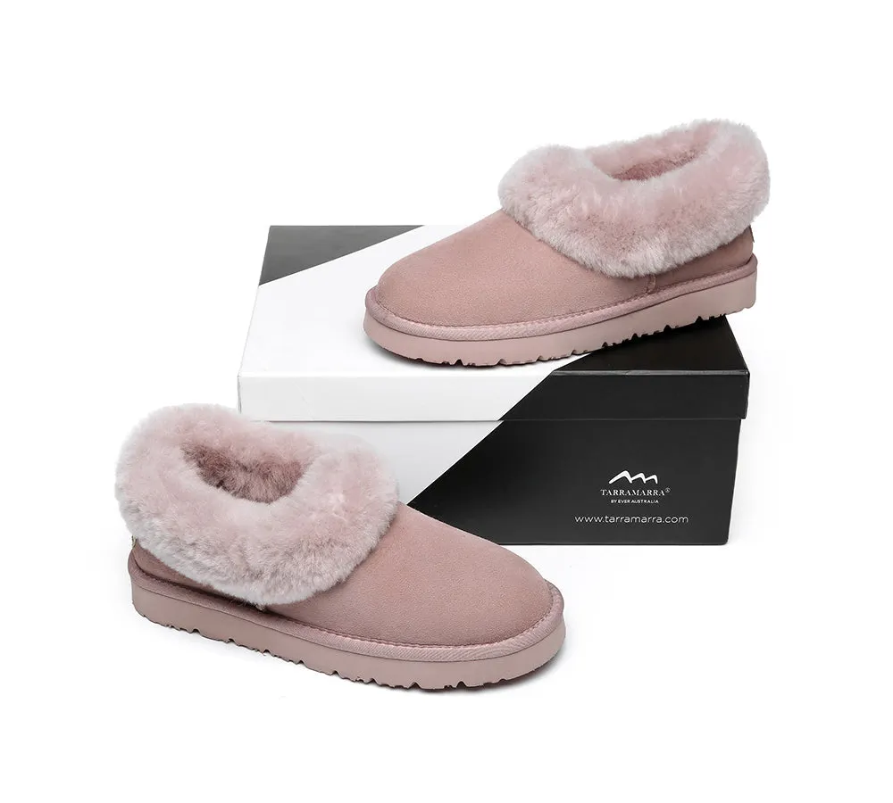 TARRAMARRA® UGG Slippers Women Sheepskin Wool Collar Clarrie