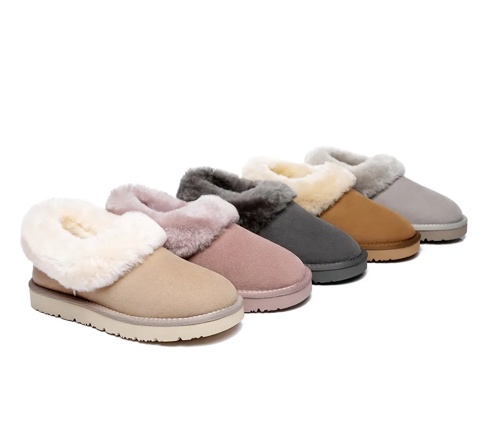 TARRAMARRA® UGG Slippers Women Sheepskin Wool Collar Clarrie