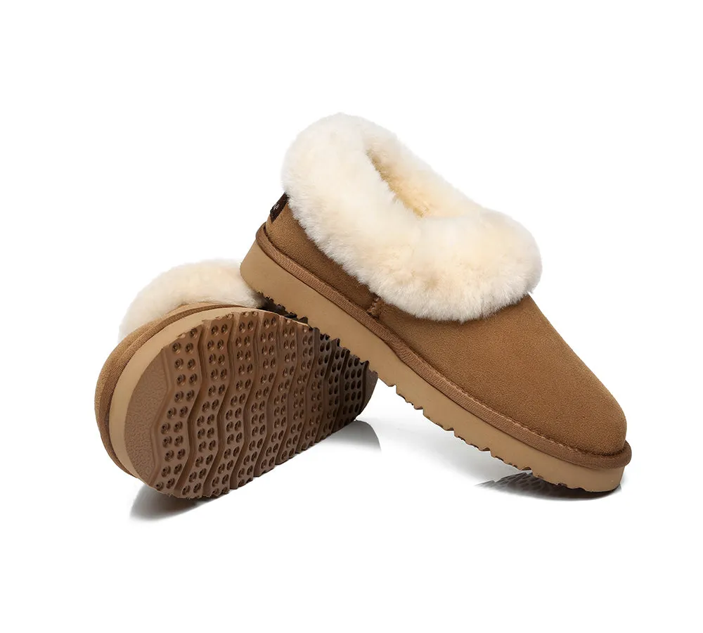 TARRAMARRA® UGG Slippers Women Sheepskin Wool Collar Clarrie