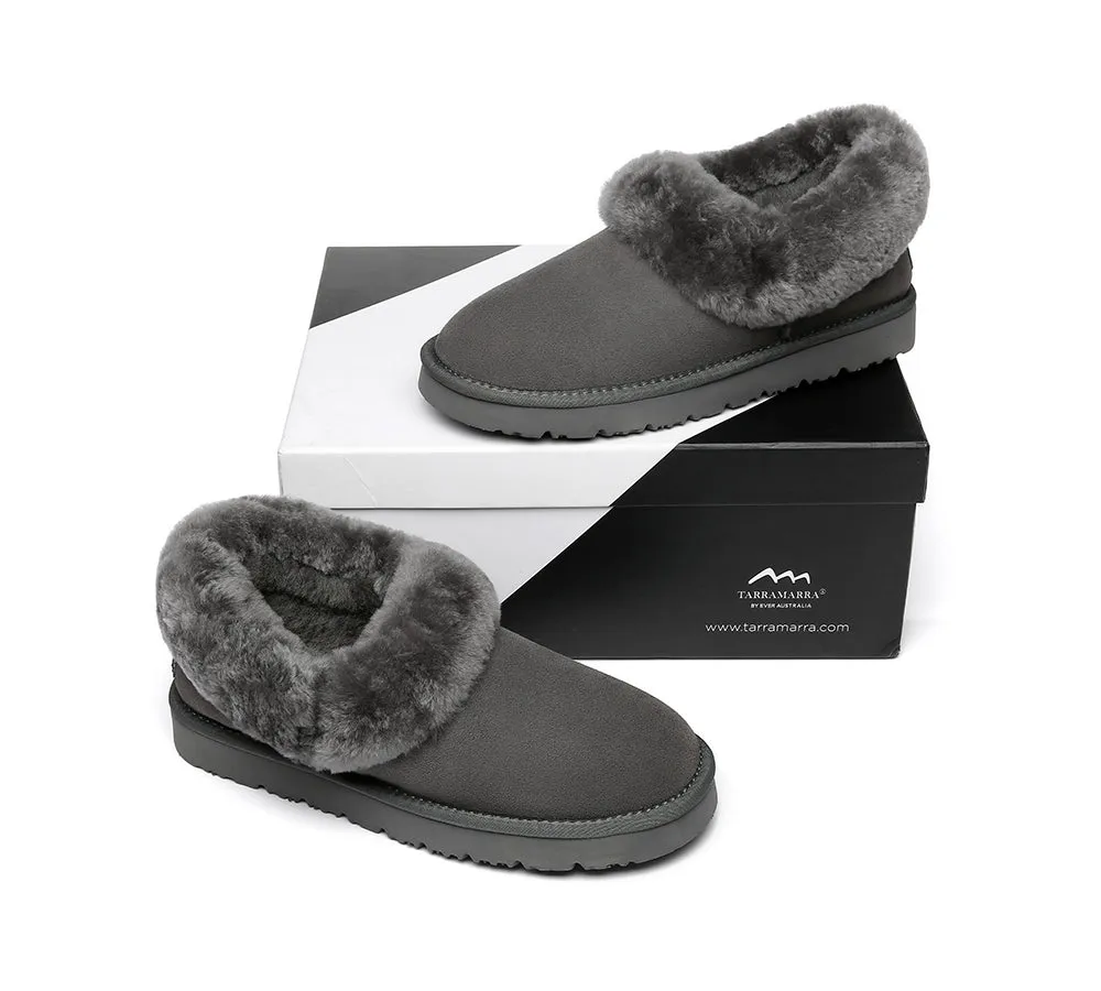 TARRAMARRA® UGG Slippers Women Sheepskin Wool Collar Clarrie