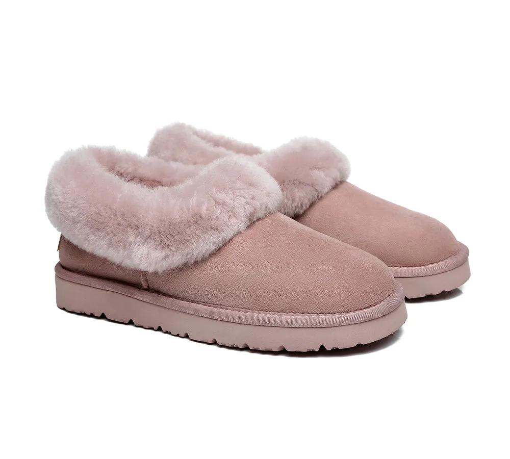 TARRAMARRA® UGG Slippers Women Sheepskin Wool Collar Clarrie