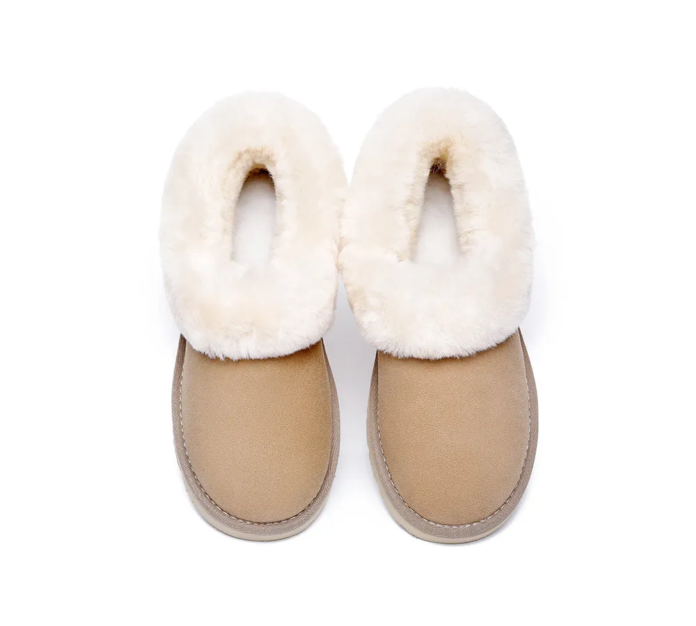 TARRAMARRA® UGG Slippers Women Sheepskin Wool Collar Clarrie