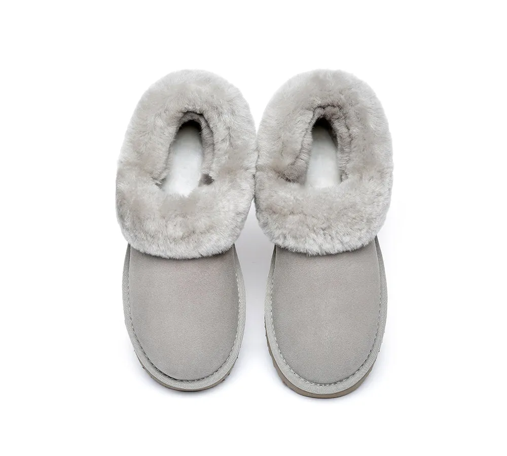 TARRAMARRA® UGG Slippers Women Sheepskin Wool Collar Clarrie