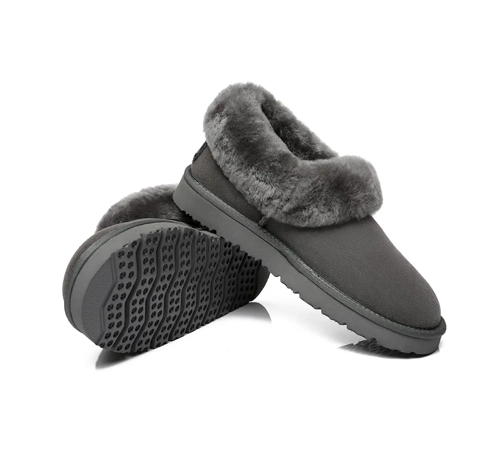 TARRAMARRA® UGG Slippers Women Sheepskin Wool Collar Clarrie