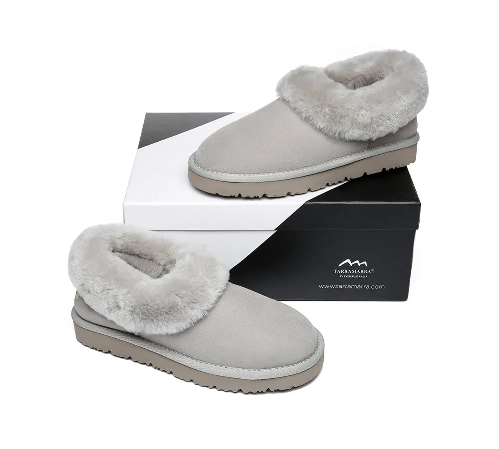 TARRAMARRA® UGG Slippers Women Sheepskin Wool Collar Clarrie