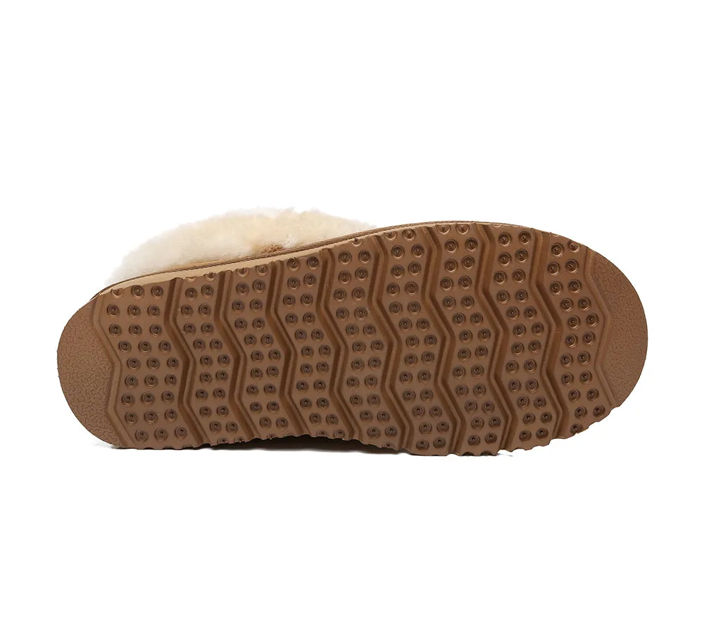 TARRAMARRA® UGG Slippers Women Sheepskin Wool Collar Clarrie