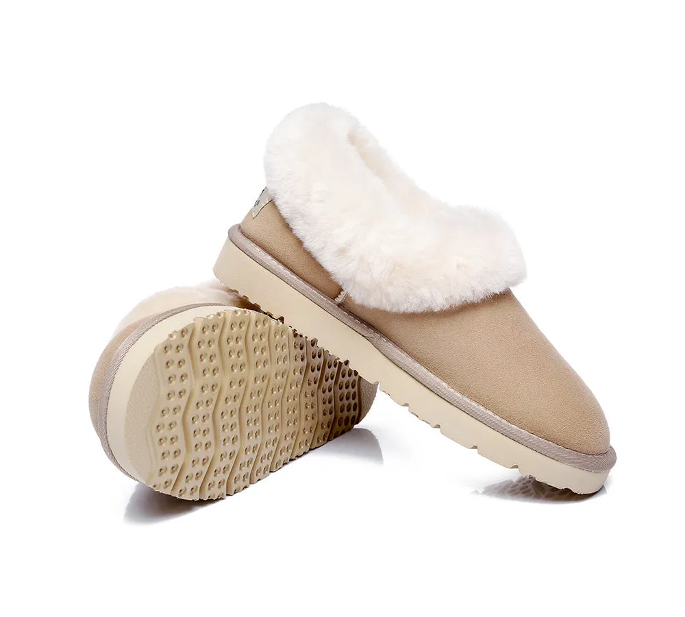 TARRAMARRA® UGG Slippers Women Sheepskin Wool Collar Clarrie