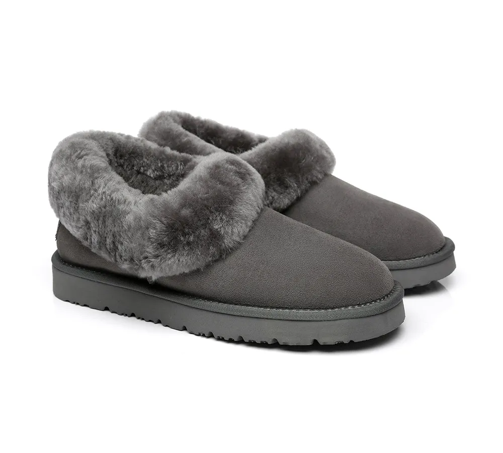 TARRAMARRA® UGG Slippers Women Sheepskin Wool Collar Clarrie