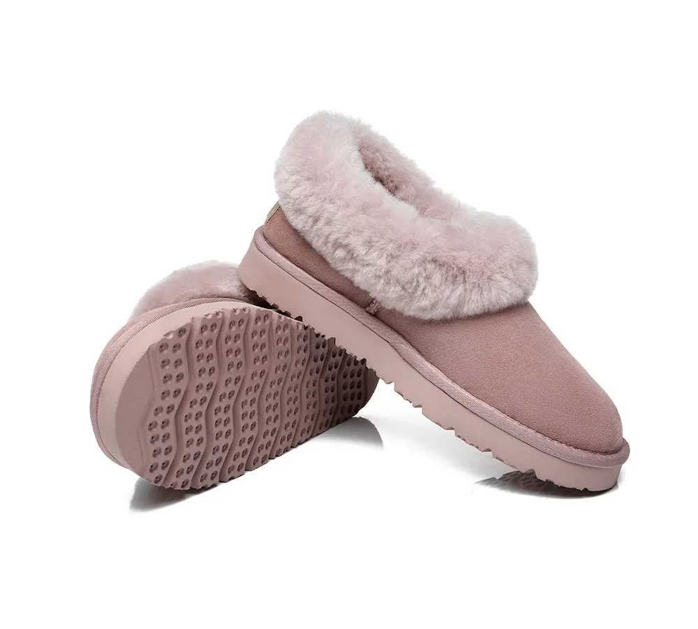 TARRAMARRA® UGG Slippers Women Sheepskin Wool Collar Clarrie