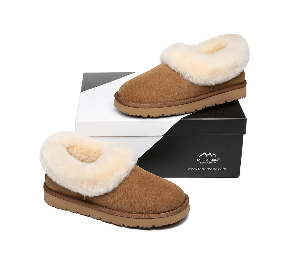 TARRAMARRA® UGG Slippers Women Sheepskin Wool Collar Clarrie