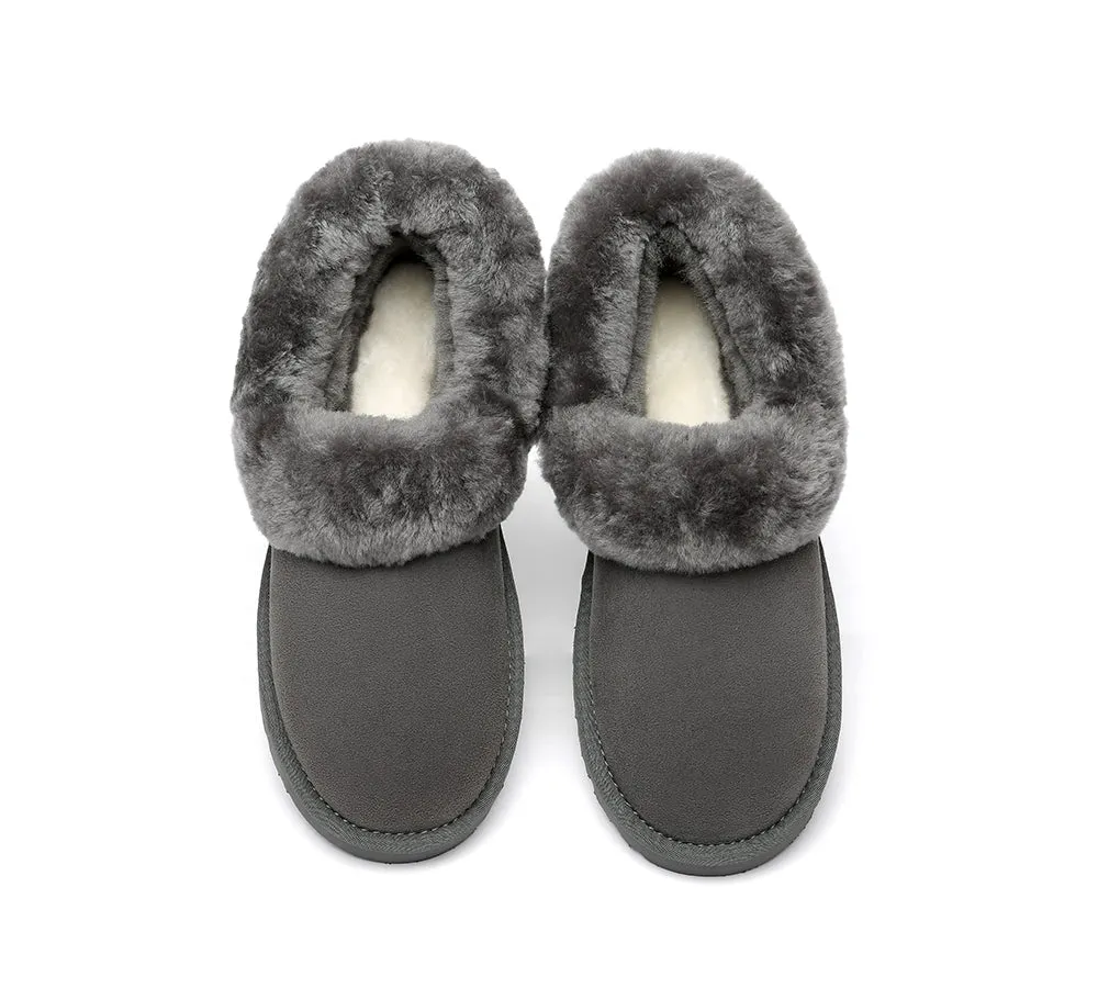 TARRAMARRA® UGG Slippers Women Sheepskin Wool Collar Clarrie